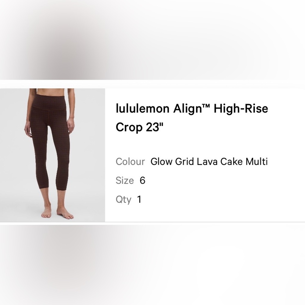 lululemon athletica Align High-Rise Crop Leggings - Glow Grid Lava Cake Multi